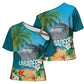 Afro Haiti Labadee Peninsula Cross Shoulder Shirt Caribbean Cruise Tropical Vibes - African Pride