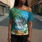 Afro Haiti Labadee Peninsula Cross Shoulder Shirt Caribbean Cruise Tropical Vibes - African Pride