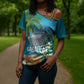 Afro Haiti Labadee Peninsula Cross Shoulder Shirt Caribbean Cruise Tropical Vibes - African Pride