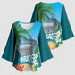 Afro Haiti Labadee Peninsula Kimono Sleeve Blouse Caribbean Cruise Tropical Vibes - African Pride
