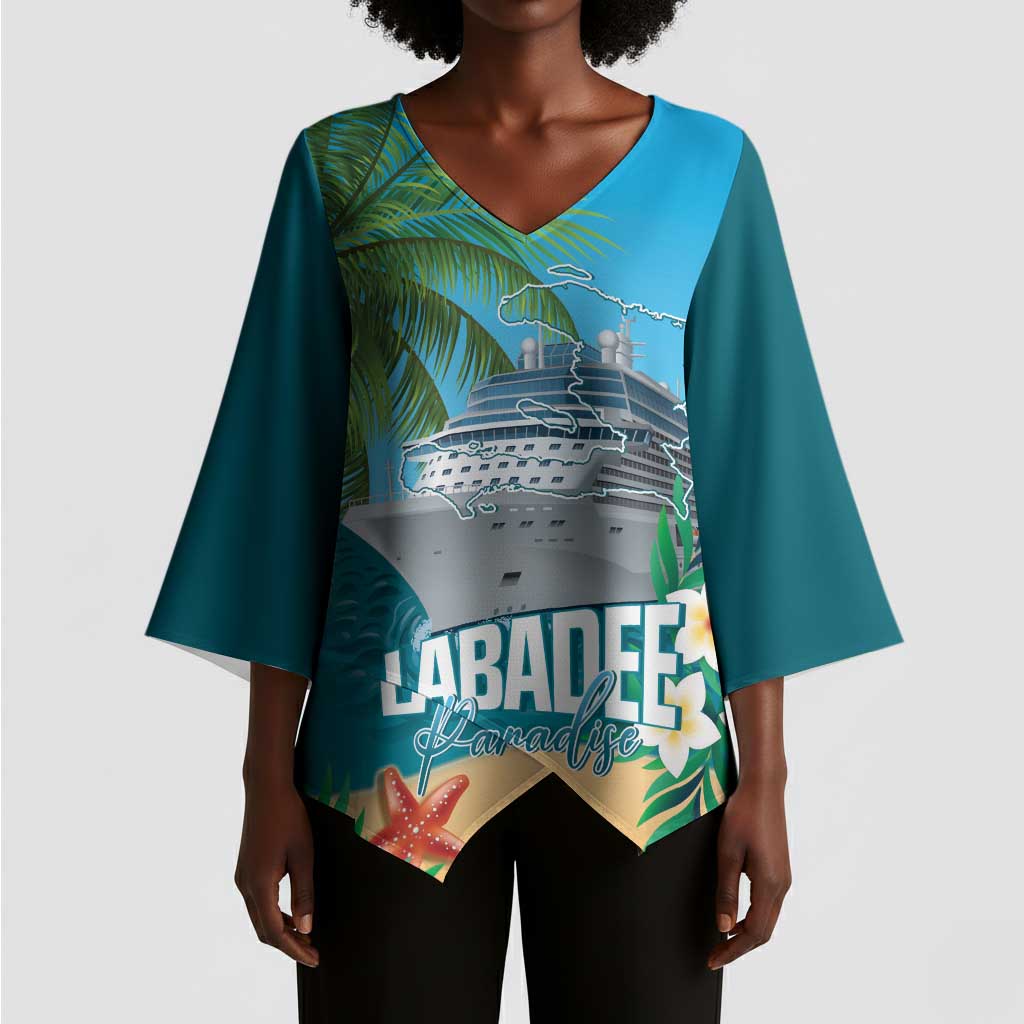 Afro Haiti Labadee Peninsula Kimono Sleeve Blouse Caribbean Cruise Tropical Vibes - African Pride