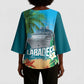 Afro Haiti Labadee Peninsula Kimono Sleeve Blouse Caribbean Cruise Tropical Vibes - African Pride