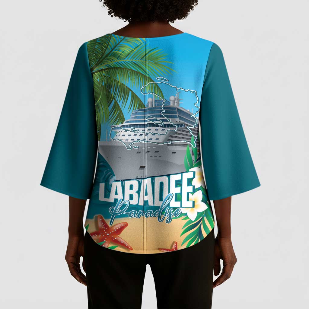 Afro Haiti Labadee Peninsula Kimono Sleeve Blouse Caribbean Cruise Tropical Vibes - African Pride