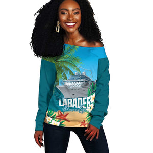 Afro Haiti Labadee Peninsula Off Shoulder Sweater Caribbean Cruise Tropical Vibes - African Pride