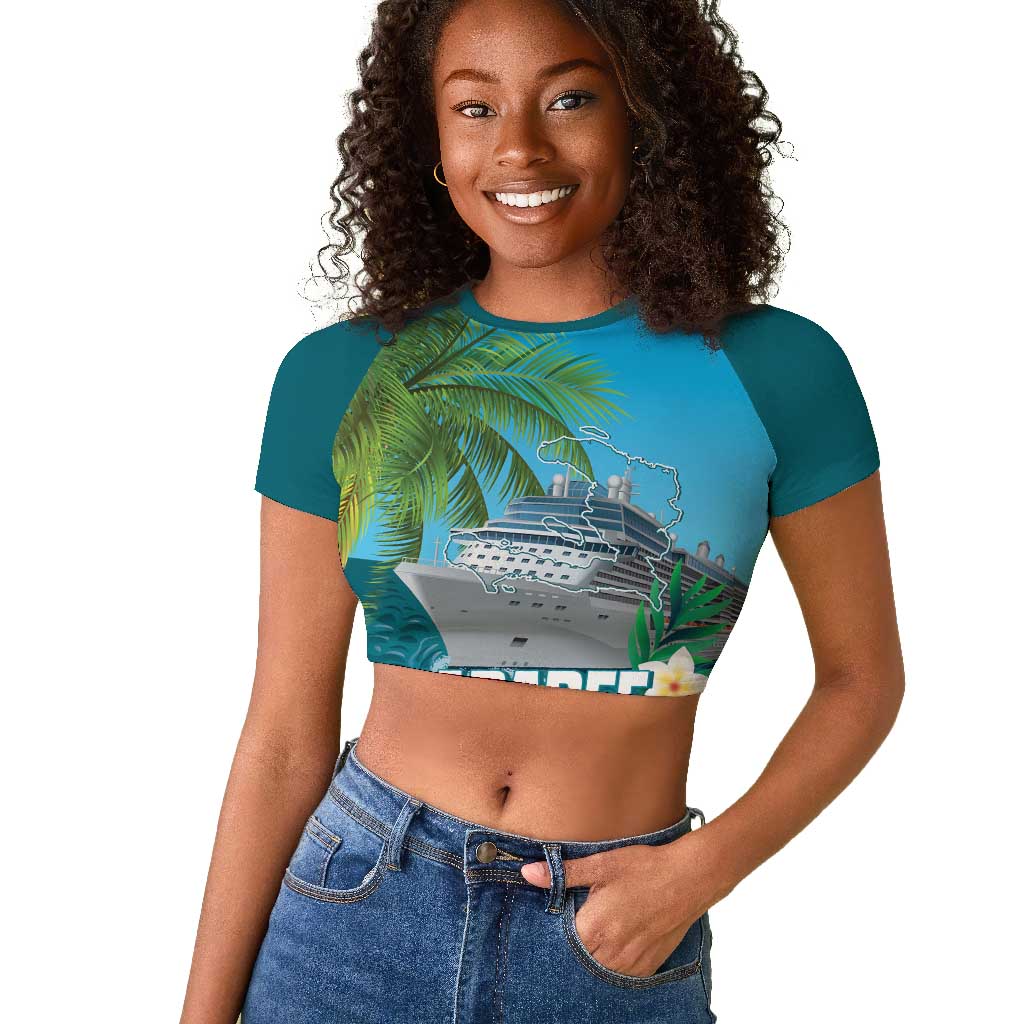 Afro Haiti Labadee Peninsula Raglan Cropped T shirt Caribbean Cruise Tropical Vibes LT14