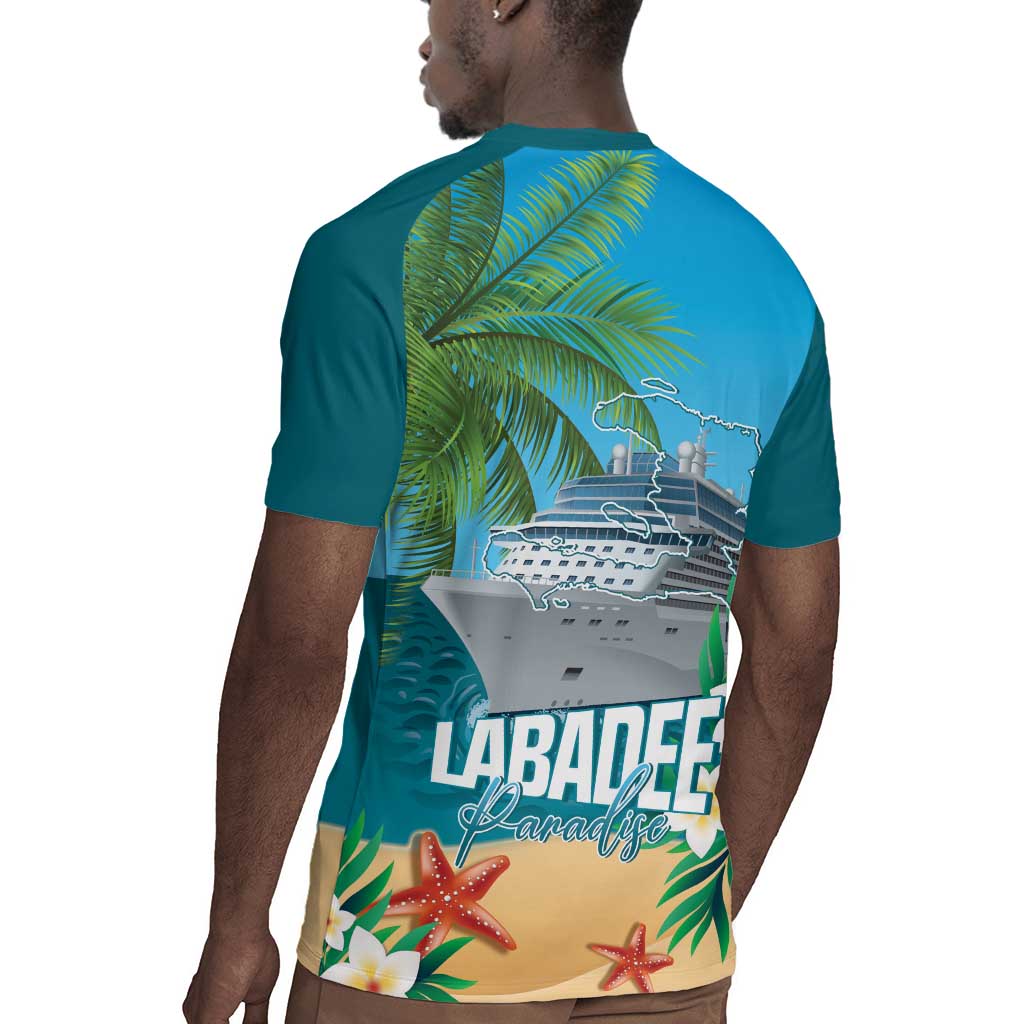 Afro Haiti Labadee Peninsula Rugby Jersey Caribbean Cruise Tropical Vibes LT14