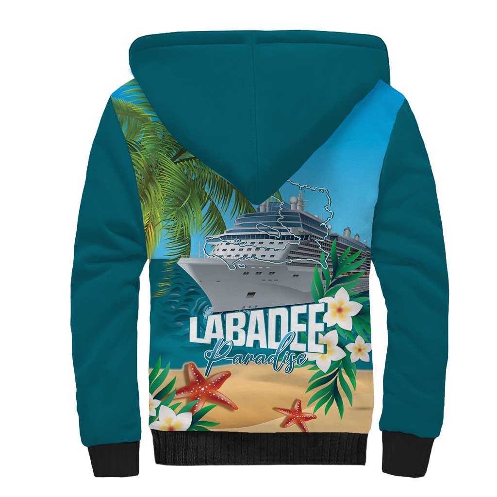 Afro Haiti Labadee Peninsula Sherpa Hoodie Caribbean Cruise Tropical Vibes - African Pride