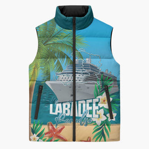 Afro Haiti Labadee Peninsula Sleeveless Puffer Jacket Caribbean Cruise Tropical Vibes - African Pride