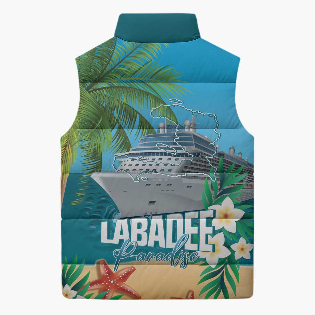Afro Haiti Labadee Peninsula Sleeveless Puffer Jacket Caribbean Cruise Tropical Vibes - African Pride