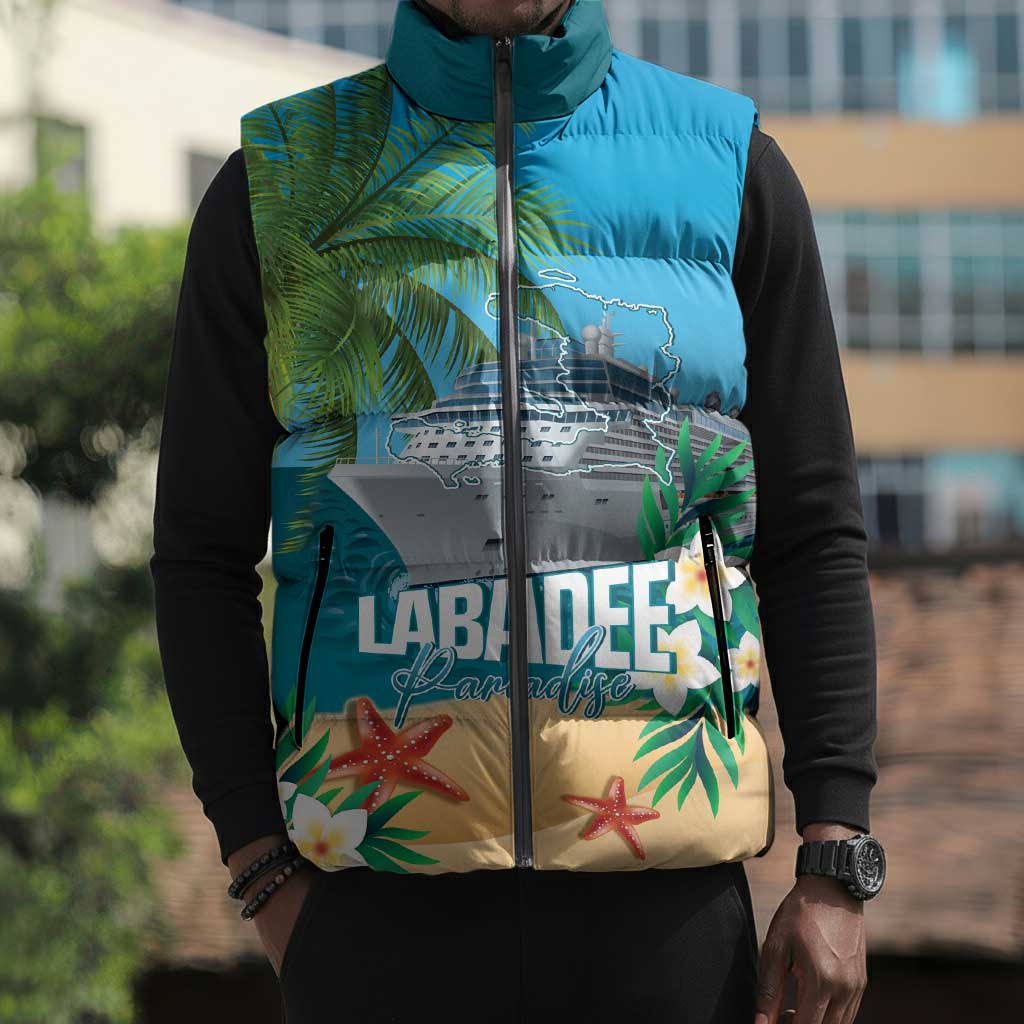 Afro Haiti Labadee Peninsula Sleeveless Puffer Jacket Caribbean Cruise Tropical Vibes - African Pride