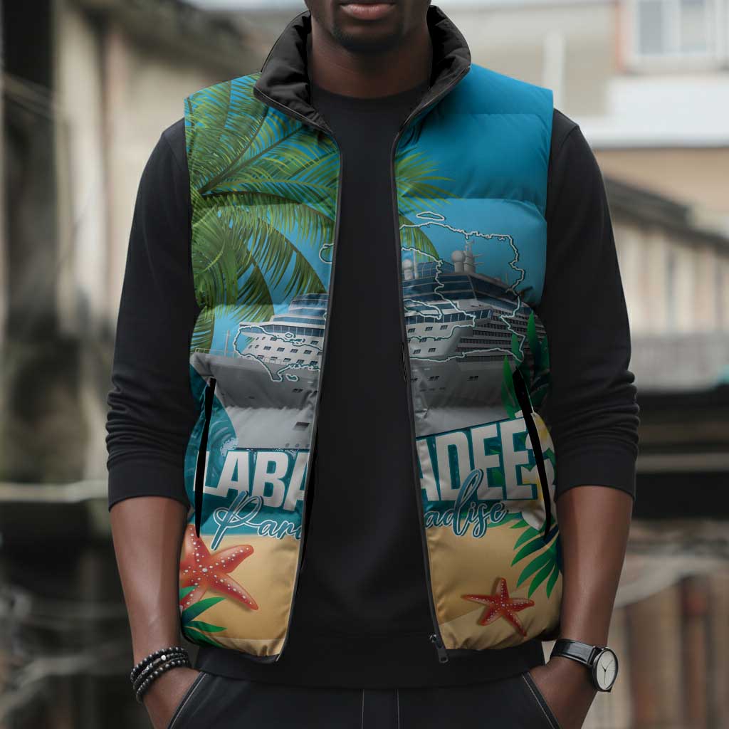 Afro Haiti Labadee Peninsula Sleeveless Puffer Jacket Caribbean Cruise Tropical Vibes - African Pride