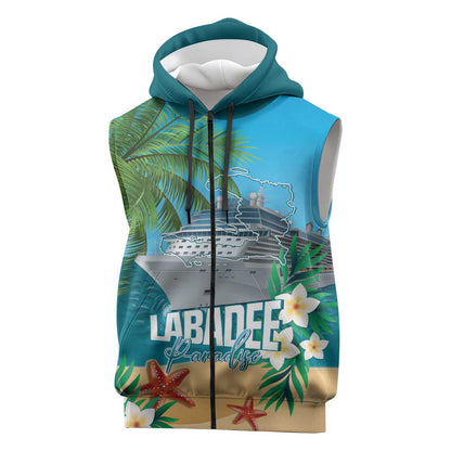 Afro Haiti Labadee Peninsula Sleeveless Zip Hoodie Caribbean Cruise Tropical Vibes - African Pride