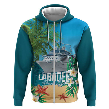 Afro Haiti Labadee Peninsula Zip Hoodie Caribbean Cruise Tropical Vibes - African Pride