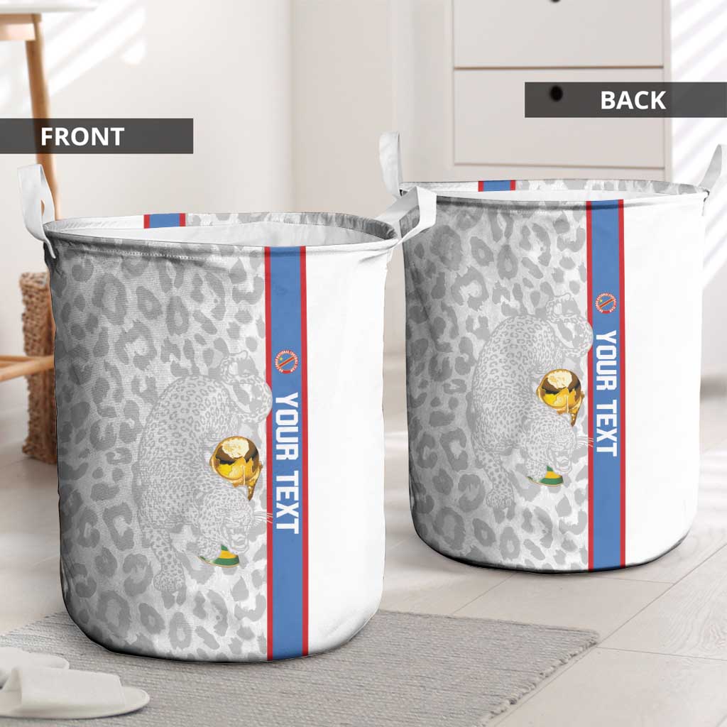 DR Congo Football Custom Laundry Basket Come On Leopards White Color