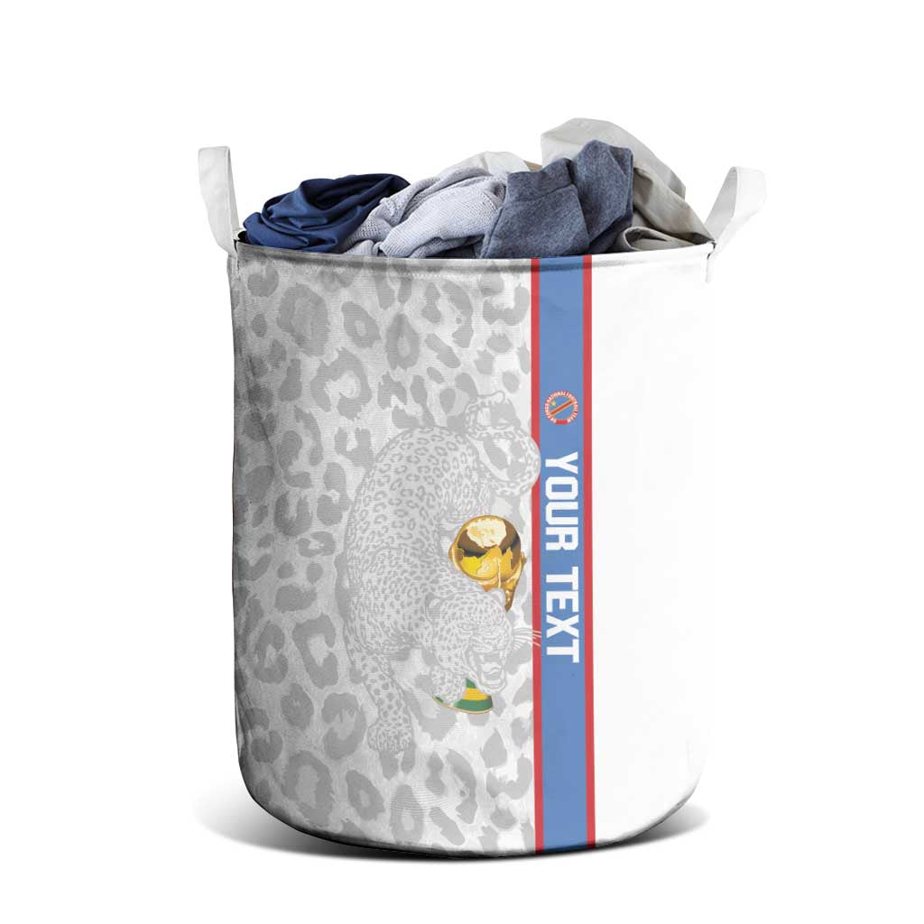 DR Congo Football Custom Laundry Basket Come On Leopards White Color