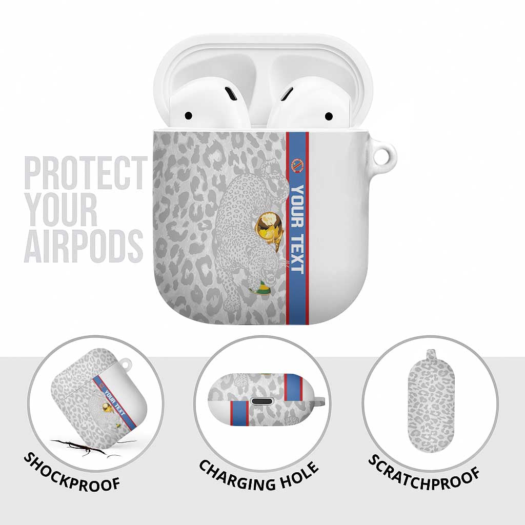 DR Congo Football Custom AirPods Case Come On Leopards White Color