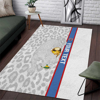 DR Congo Football Custom Area Rug Come On Leopards White Color