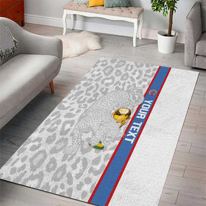 DR Congo Football Custom Area Rug Come On Leopards White Color