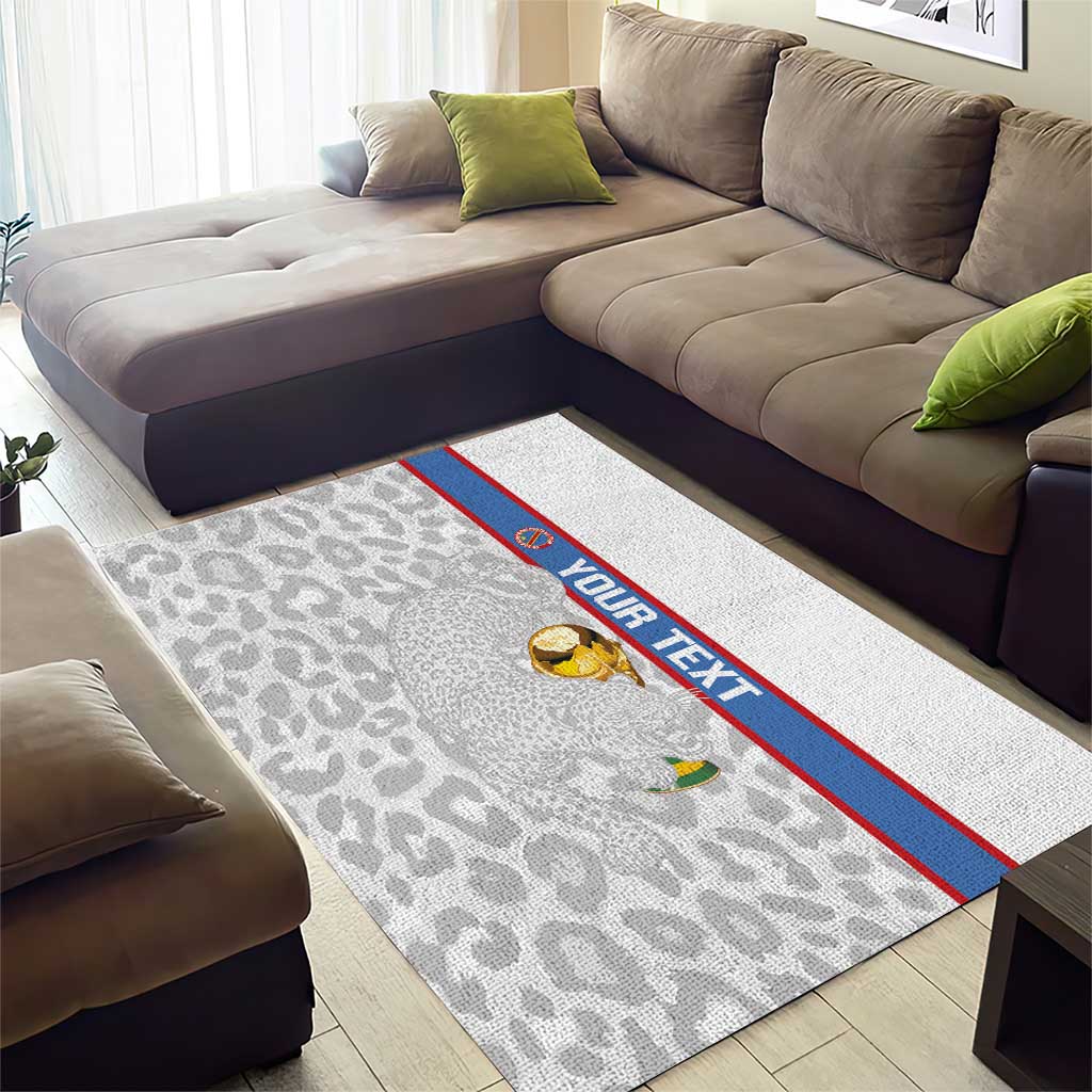 DR Congo Football Custom Area Rug Come On Leopards White Color