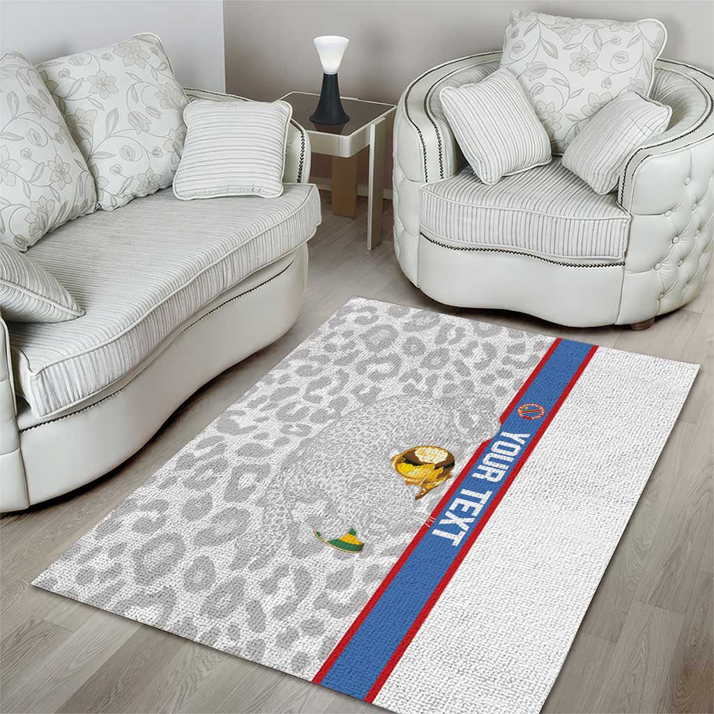 DR Congo Football Custom Area Rug Come On Leopards White Color