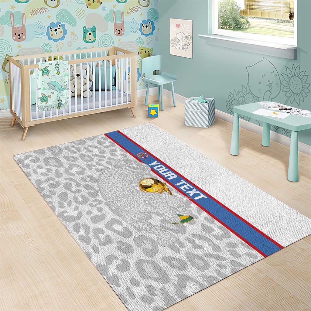 DR Congo Football Custom Area Rug Come On Leopards White Color