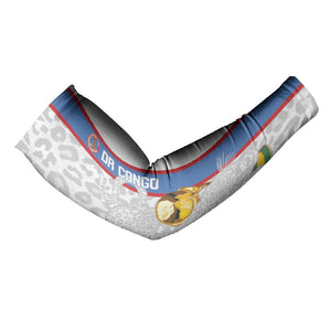 DR Congo Football Custom Arm Sleeves Come On Leopards White Color