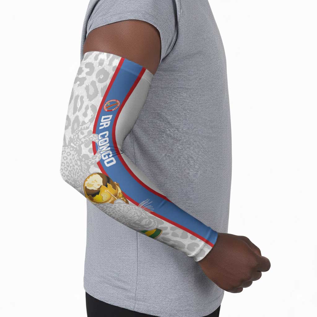 DR Congo Football Custom Arm Sleeves Come On Leopards White Color