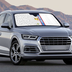 DR Congo Football Custom Auto Sun Shade Come On Leopards White Color