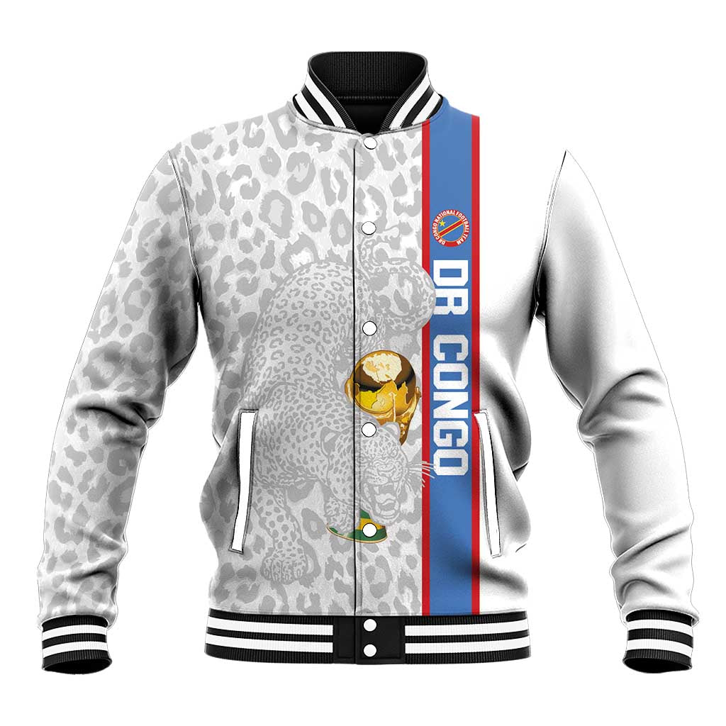DR Congo Football Custom Baseball Jacket Come On Leopards White Color