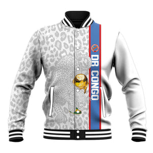 DR Congo Football Custom Baseball Jacket Come On Leopards White Color
