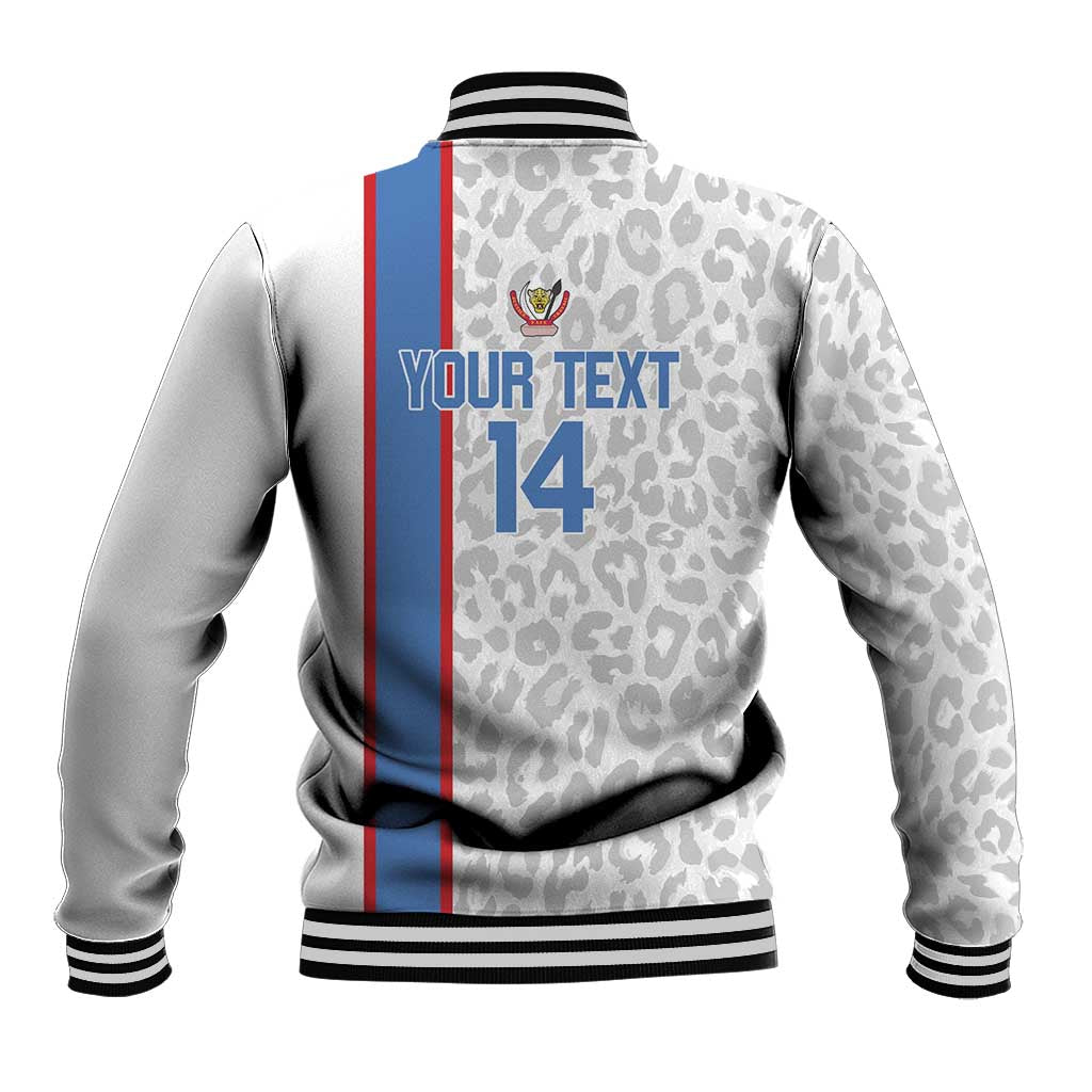 DR Congo Football Custom Baseball Jacket Come On Leopards White Color