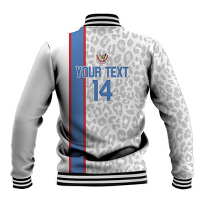 DR Congo Football Custom Baseball Jacket Come On Leopards White Color
