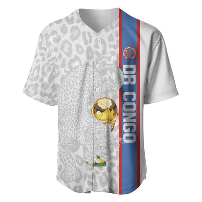 DR Congo Football Custom Baseball Jersey Come On Leopards White Color