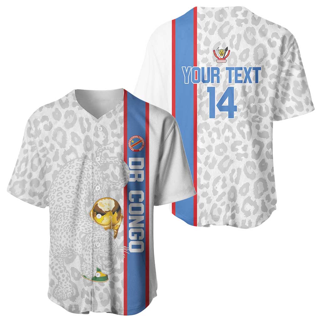 DR Congo Football Custom Baseball Jersey Come On Leopards White Color