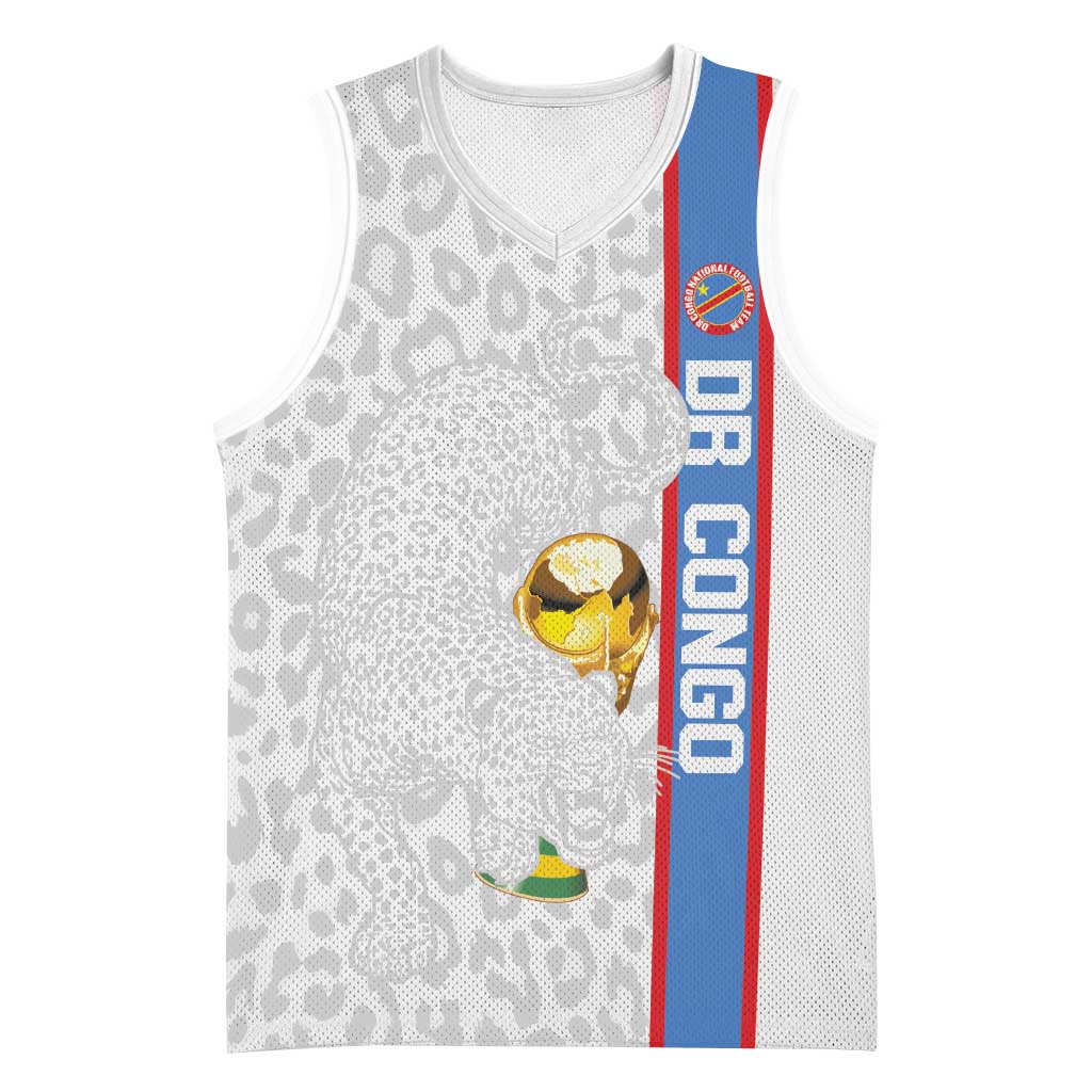 DR Congo Football Custom Basketball Jersey Come On Leopards White Color