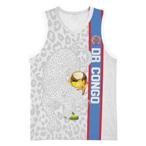 DR Congo Football Custom Basketball Jersey Come On Leopards White Color