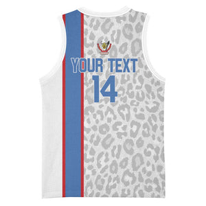 DR Congo Football Custom Basketball Jersey Come On Leopards White Color