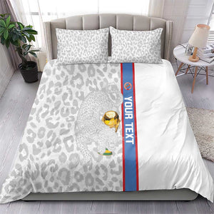 DR Congo Football Custom Bedding Set Come On Leopards White Color