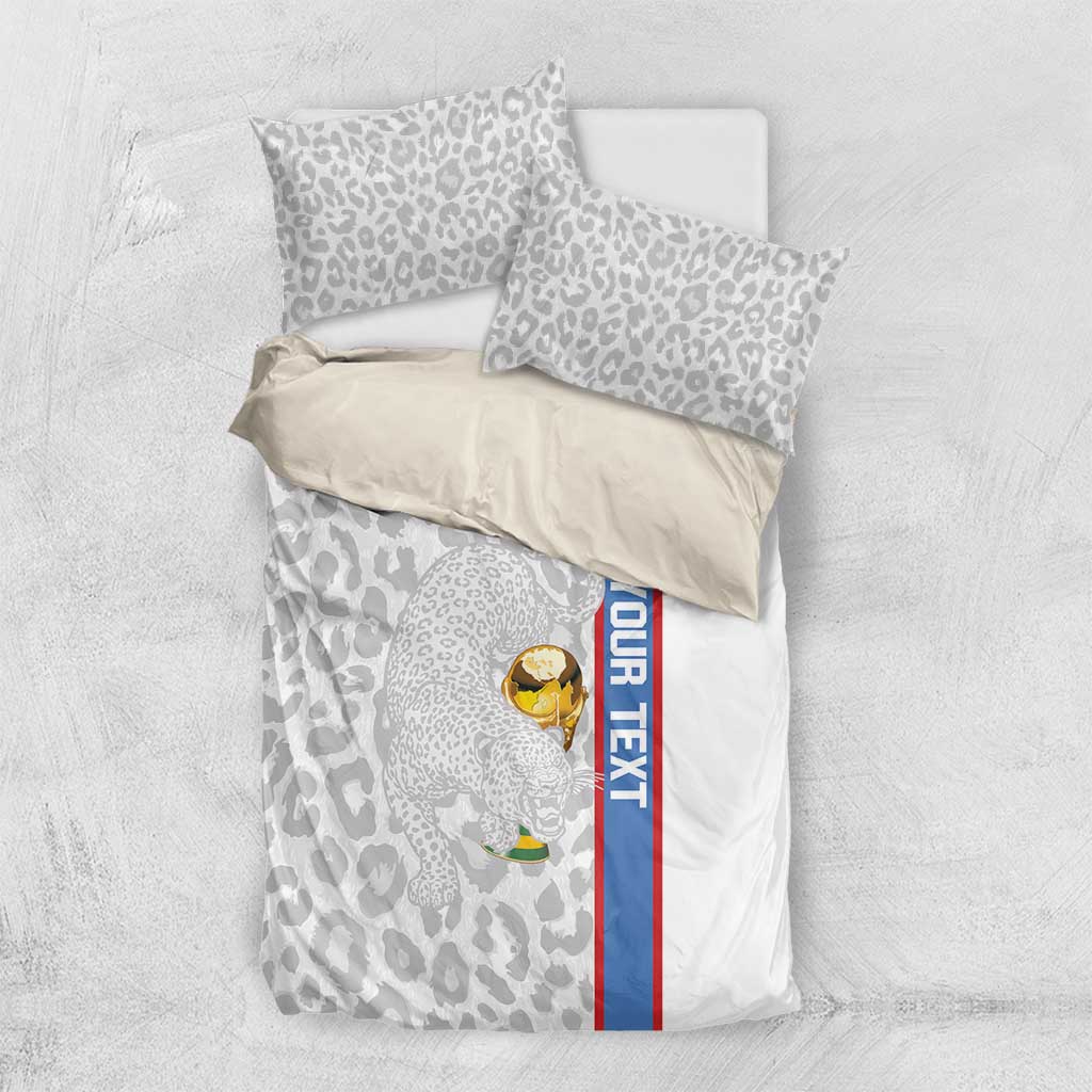 DR Congo Football Custom Bedding Set Come On Leopards White Color