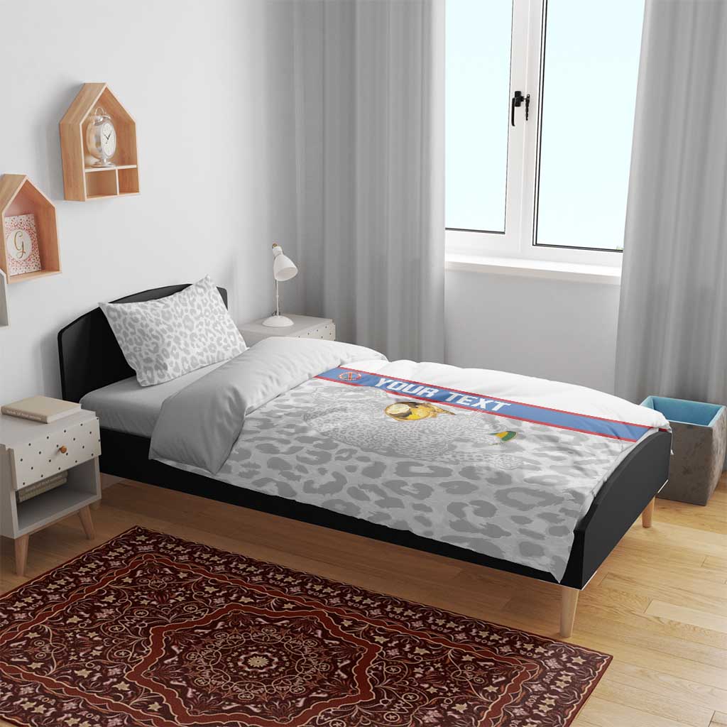 DR Congo Football Custom Bedding Set Come On Leopards White Color