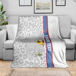 DR Congo Football Custom Blanket Come On Leopards White Color