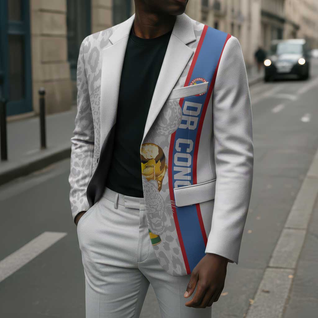 DR Congo Football Custom Blazer Come On Leopards White Color