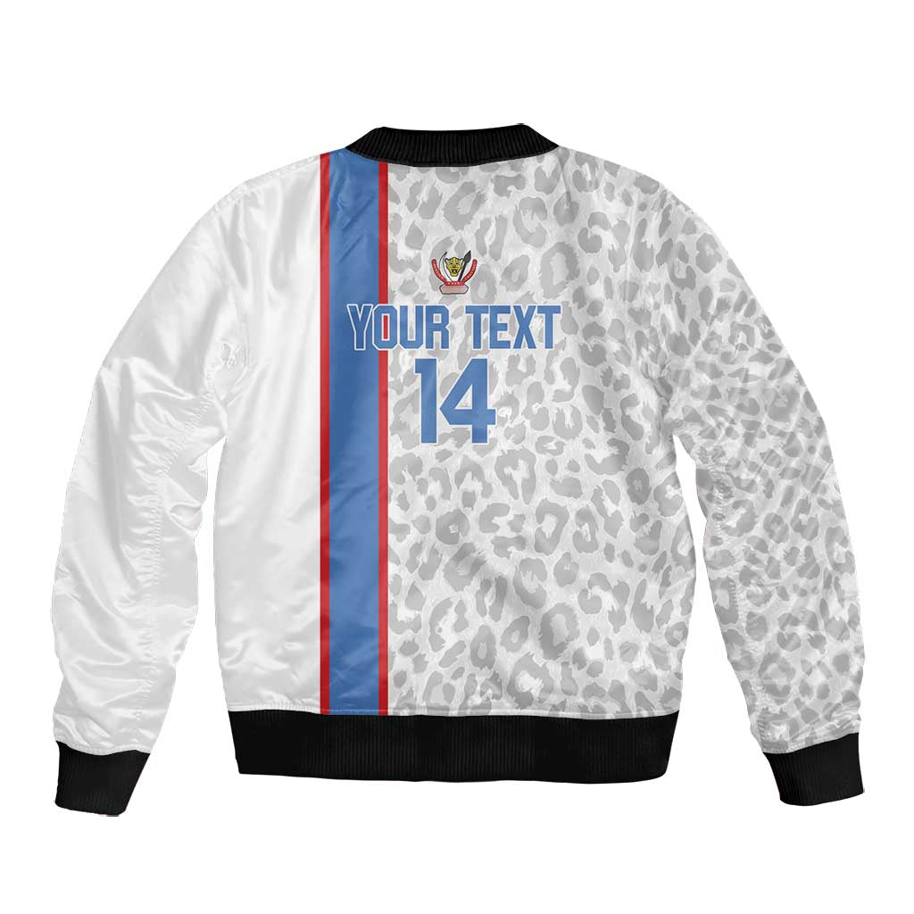 DR Congo Football Custom Bomber Jacket Come On Leopards White Color