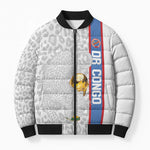 DR Congo Football Custom Bomber Puffer Jacket Come On Leopards White Color