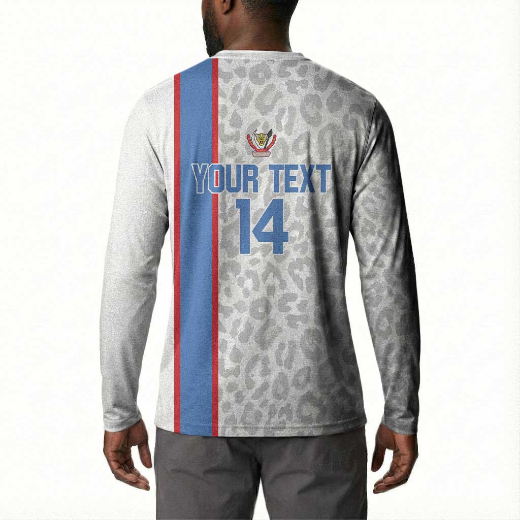 DR Congo Football Custom Button Sweatshirt Come On Leopards White Color