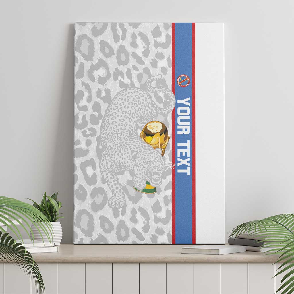 DR Congo Football Custom Canvas Wall Art Come On Leopards White Color