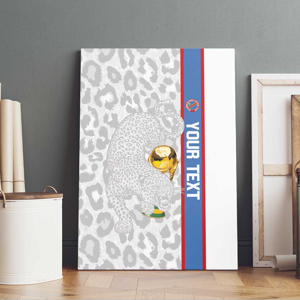 DR Congo Football Custom Canvas Wall Art Come On Leopards White Color