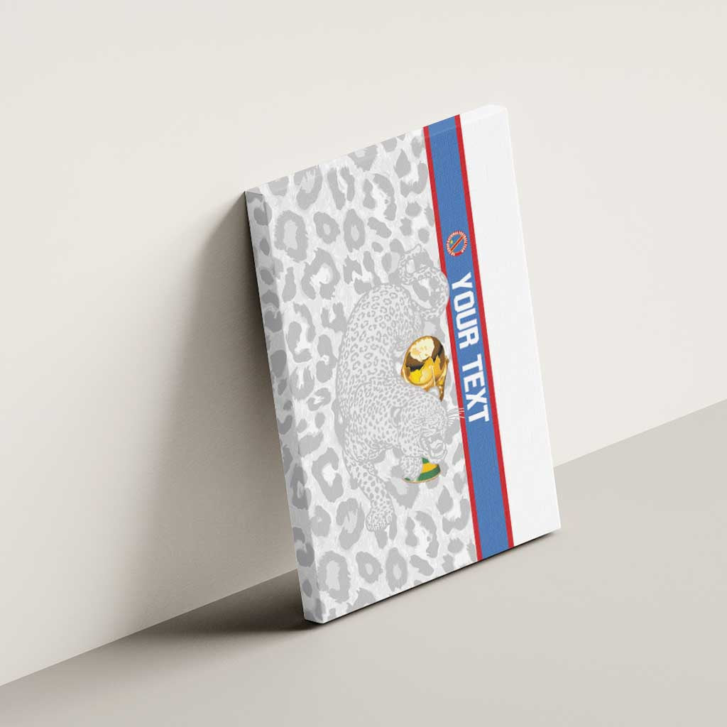 DR Congo Football Custom Canvas Wall Art Come On Leopards White Color