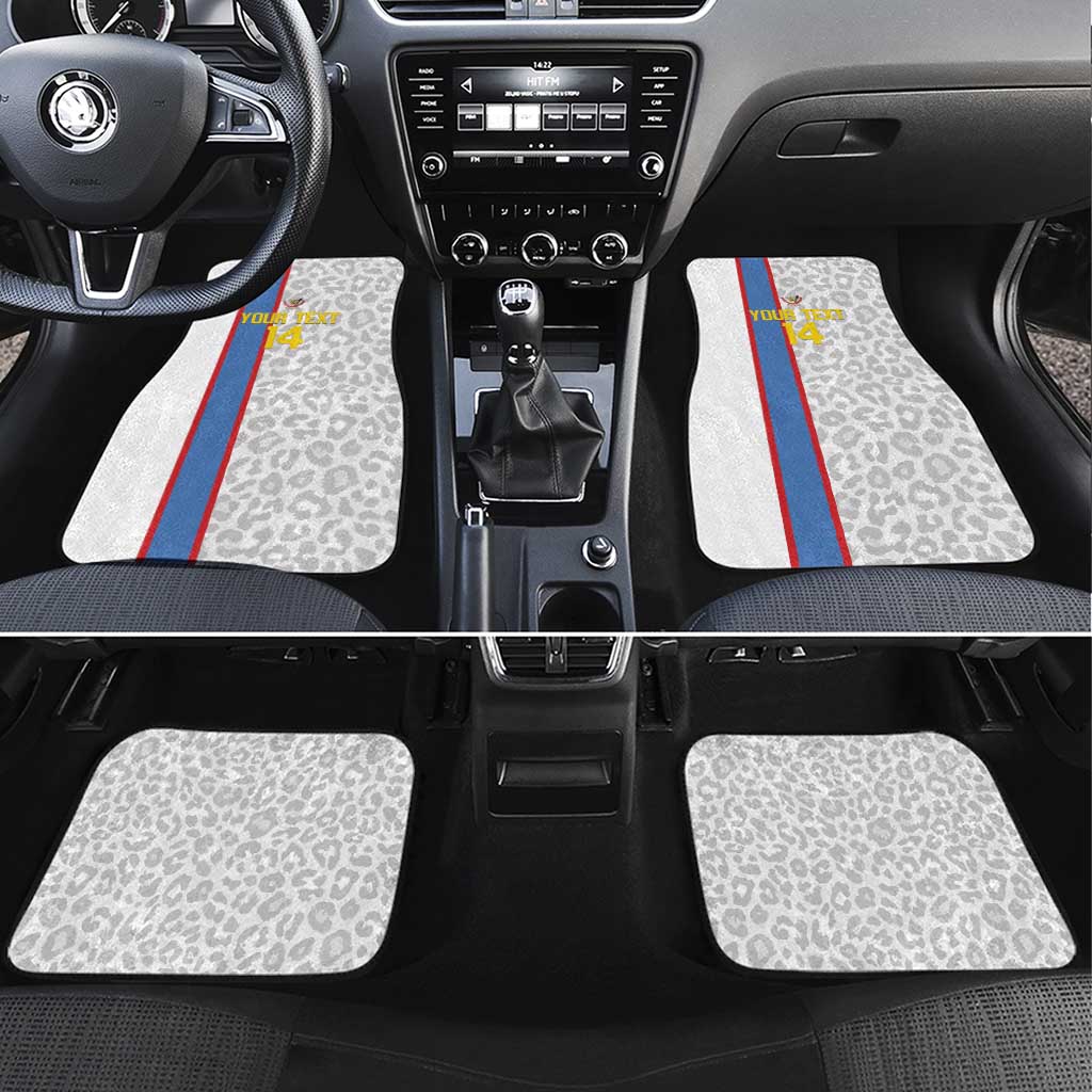 DR Congo Football Custom Car Mats Come On Leopards White Color
