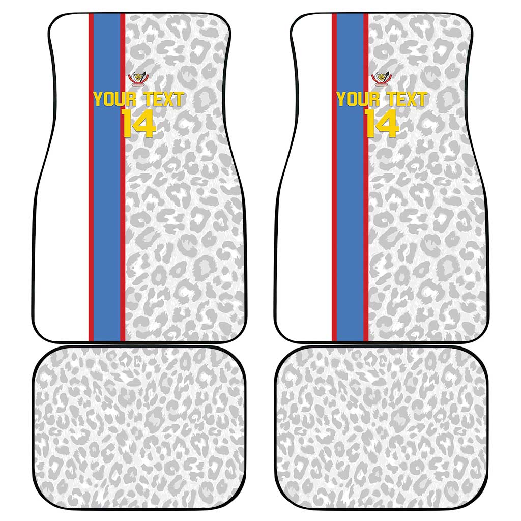 DR Congo Football Custom Car Mats Come On Leopards White Color